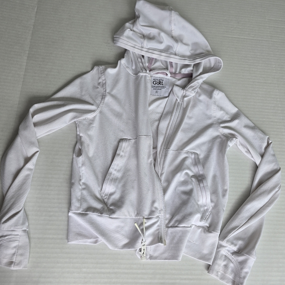 Athleta Girls Bundle 2 Sets Of Hooded Sweatets Size 7 Girls Gray White - Picture 8 of 11